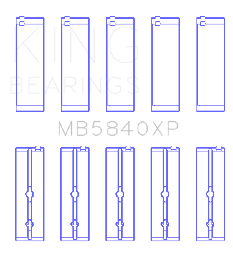 King Chrysler / Dodge Gen 3 Hemi 5.7L / 6.1L / 6.4L Crankshaft Main Bearing Set (Set of 5).