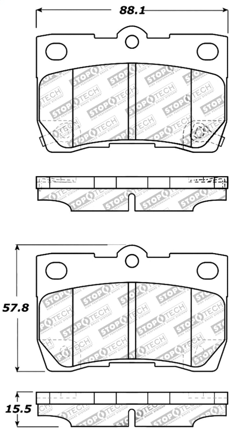 StopTech Performance 06 Lexus GS300/430 / 07-08 GS350 / 06-08 IS250/350 Rear Brake Pads.