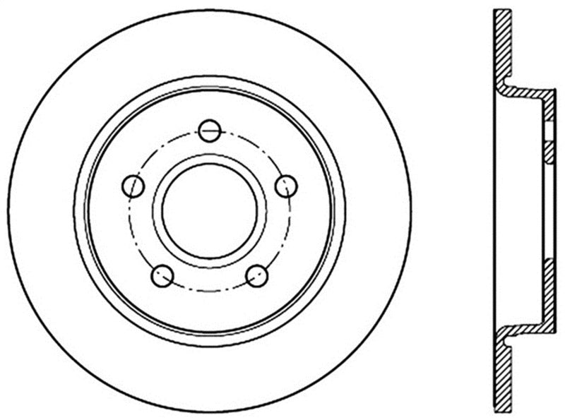 StopTech 12-15 Ford Focus w/ Rear Disc Brakes Rear Right Slotted & Drilled Rotor.