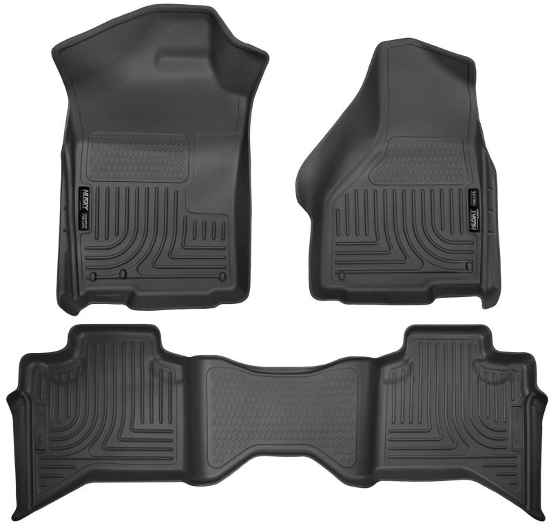 Husky Liners 09-12 Dodge Ram 1500 Quad Cab WeatherBeater Black Front & Second Seat Floor Liner.