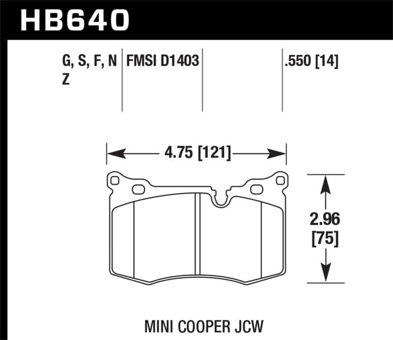 Hawk 09-10 Mini Cooper HP+ Autocross Front Brake Pads.