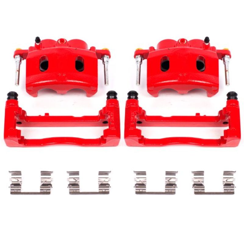 Power Stop 08-16 Cadillac Escalade Front Red Calipers w/Brackets - Pair.