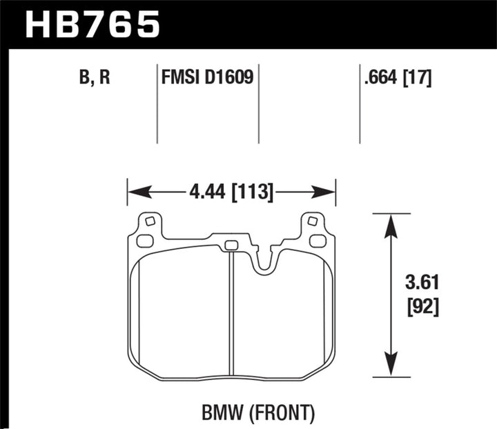 Hawk 2017 BMW 440i/M2-4 Black HP Plus Front Brake Pads.