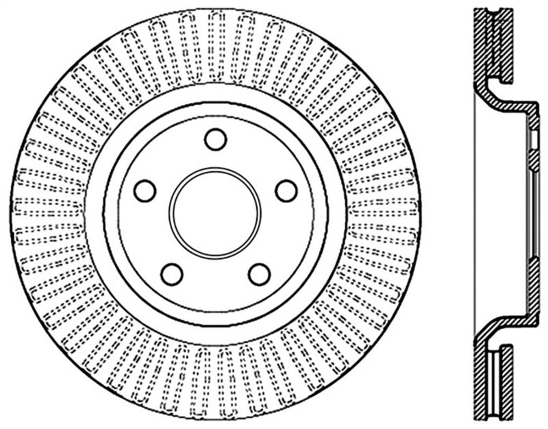 StopTech Slotted Sport Brake Rotor 11-17 Jeep Grand Cherokee (Excludes SRT8).