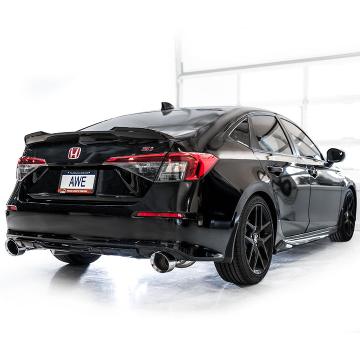 AWE Tuning 22+ Honda Civic Si/Acura Integra Track Edition Catback Exhaust - Dual Chrome Silver Tips.