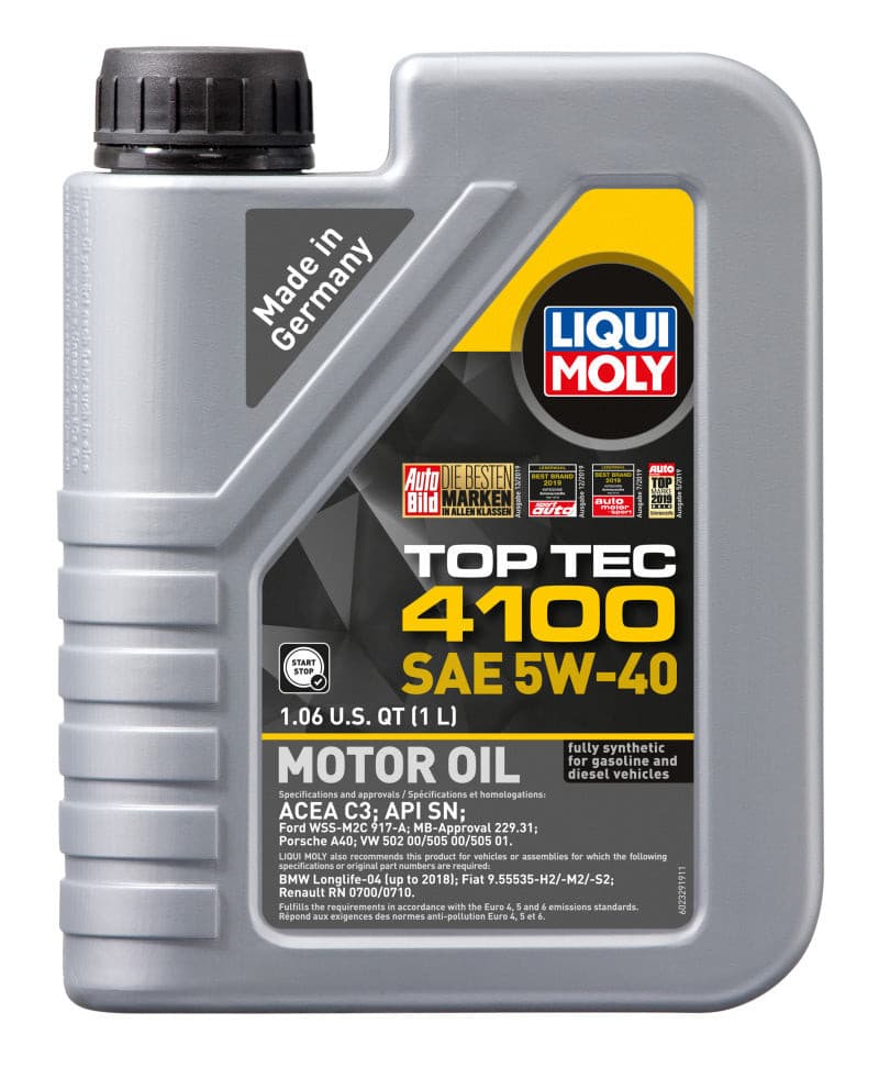 LIQUI MOLY 1L Top Tec 4100 Motor Oil SAE 5W40.