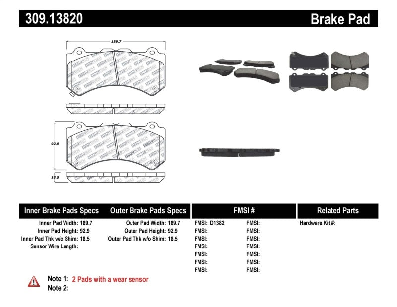 StopTech Performance Brake Pads.