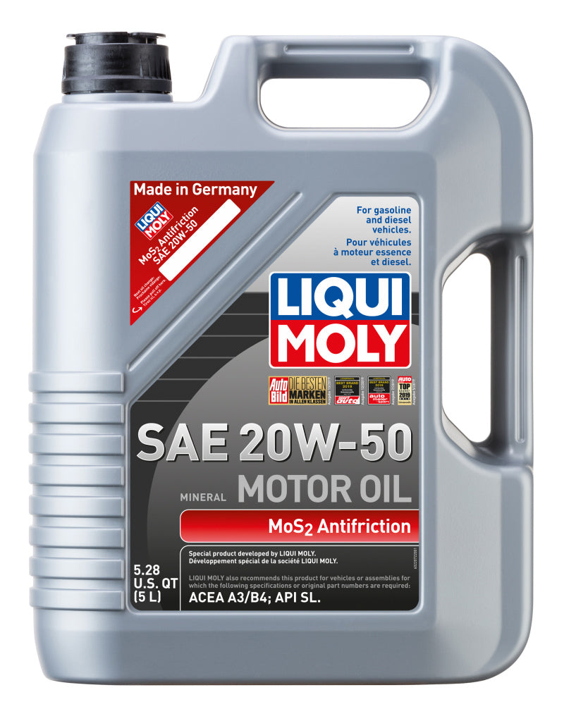 LIQUI MOLY 5L MoS2 Anti-Friction Motor Oil 20W50.