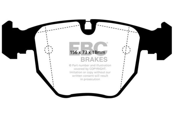 EBC 00-04 BMW M5 5.0 (E39) Redstuff Front Brake Pads.