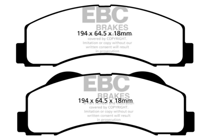 EBC 15+ Ford Expedition 3.5 Twin Turbo 2WD Extra Duty Front Brake Pads.