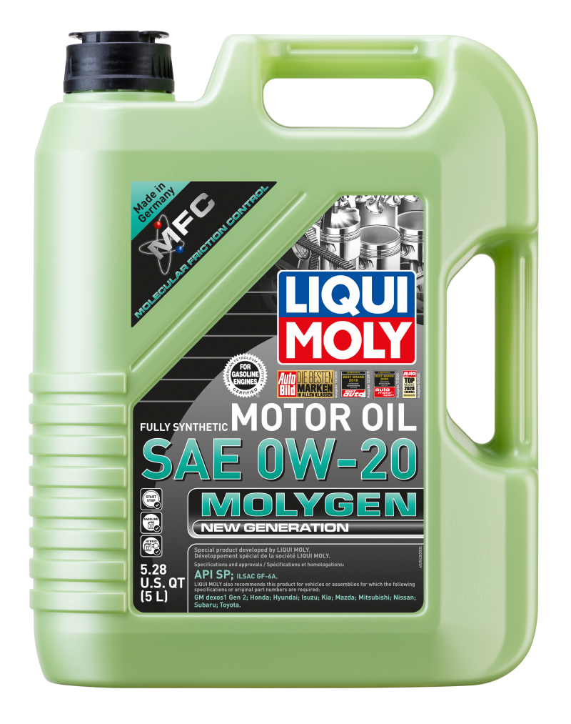 LIQUI MOLY 5L Molygen New Generation Motor Oil SAE 0W20.