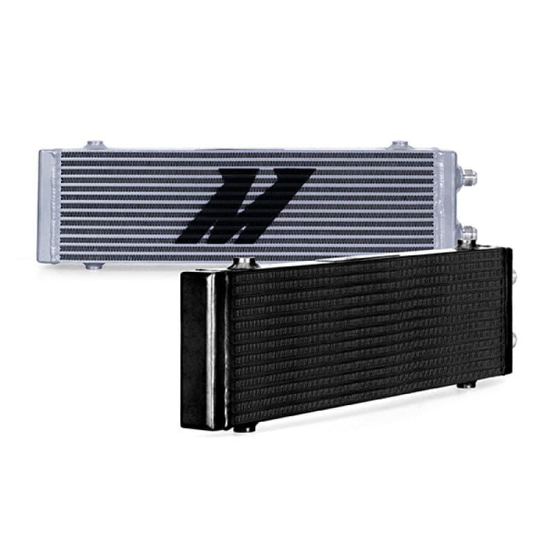 Mishimoto Universal Large Bar and Plate Dual Pass Silver Oil Cooler.