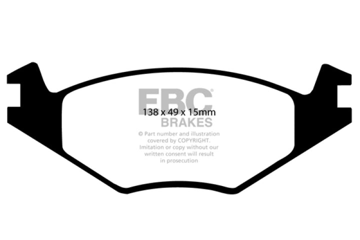 EBC 86-93 Volkswagen Cabriolet 1.8 Redstuff Front Brake Pads.