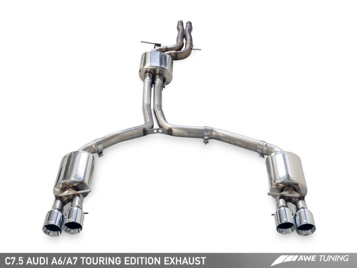 AWE Tuning Audi C7.5 A6 3.0T Touring Edition Exhaust - Quad Outlet Diamond Black Tips.