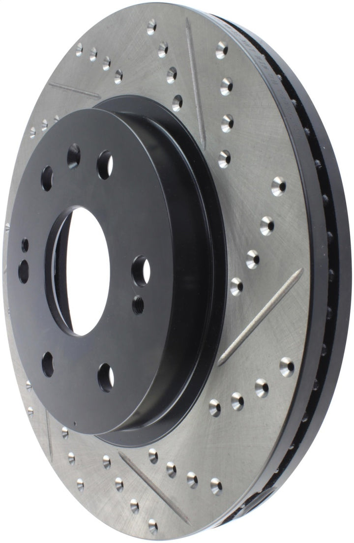 StopTech 05-10 GMC Sierra 1500 (w Rear Drum) / 07-09 GMC Yukon Front Left Slotted & Drilled Rotor.