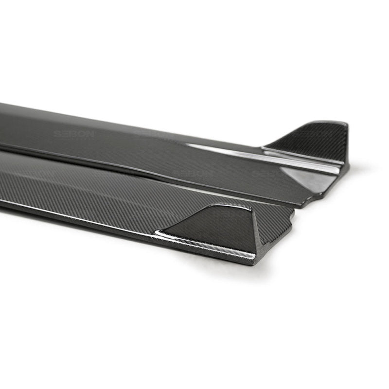 Seibon 17-19 Infiniti Q60 TB-Style Carbon Fiber Side Skirts.