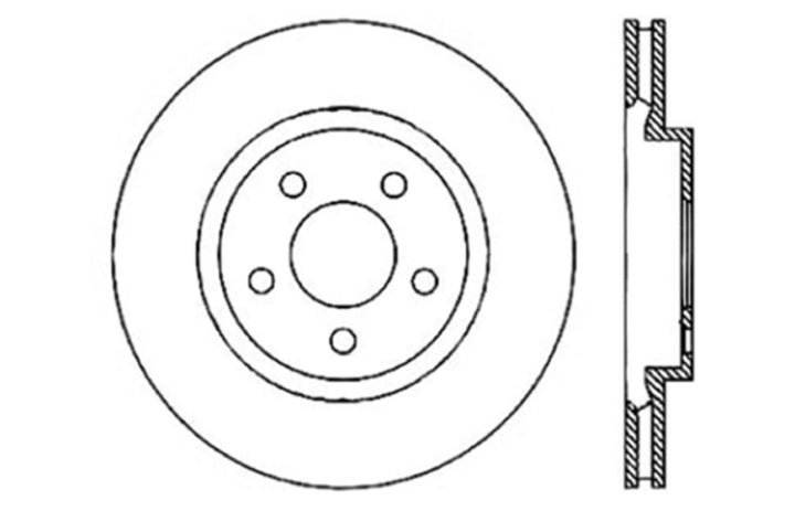 StopTech 05-09 Chrysler 300 (5.7L V8 exc SRT-8) Rear Left Slotted & Drilled Rotor.