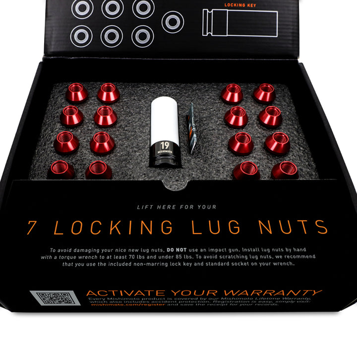 Mishimoto Aluminum Locking Lug Nuts 1/2 X 20 23pc Set Black.