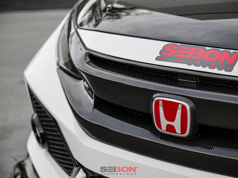 Seibon 16-18 Honda Civic OEM-Style Carbon Fiber Front Grill.