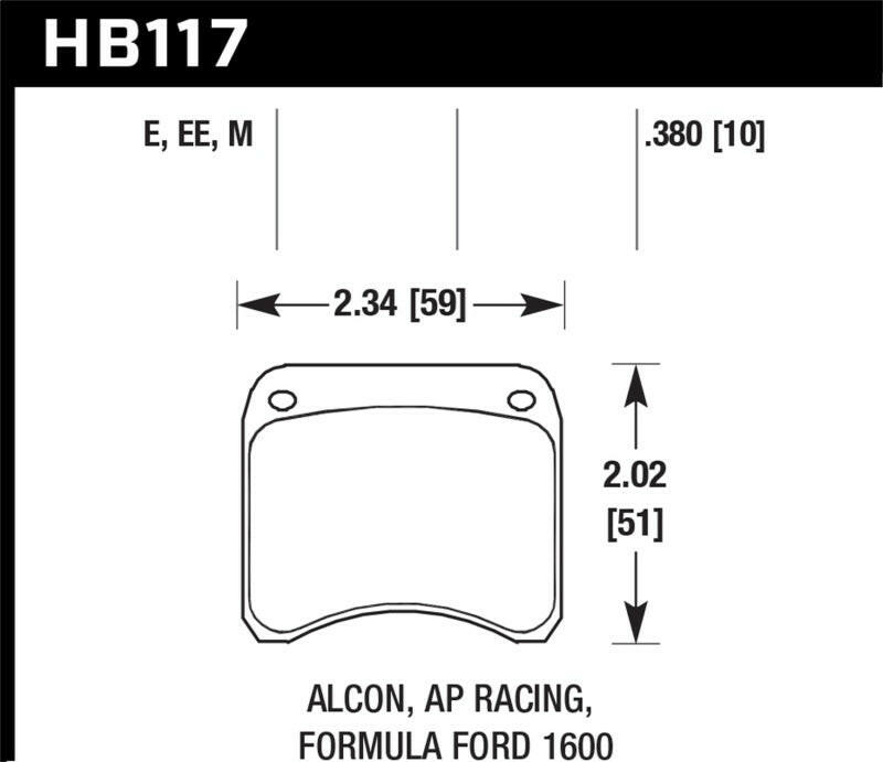 Hawk AP Racing CP3696 Blue 9012 Race Brake Pads.