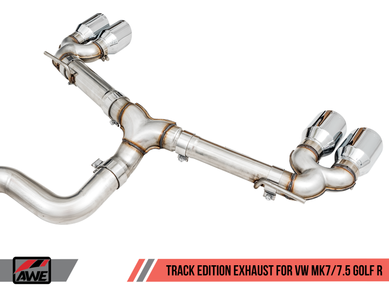 AWE Tuning MK7.5 Golf R Track Edition Exhaust w/Chrome Silver Tips 102mm.