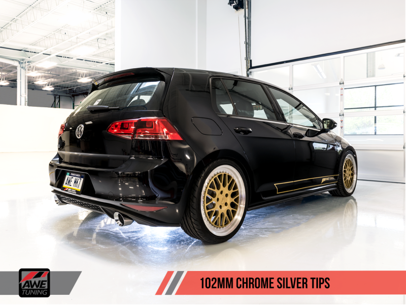 AWE Tuning VW MK7 GTI Touring Edition Exhaust - Chrome Silver Tips.