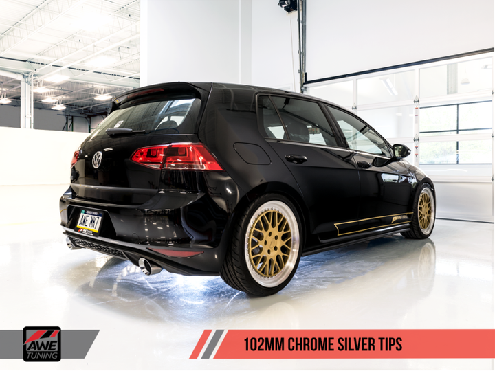 AWE Tuning VW MK7 GTI Track Edition Exhaust - Chrome Silver Tips.