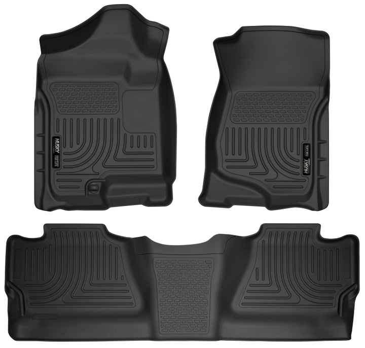 Husky Liners 07-12 Chevy Silverado/GMC Sierra Crew Cab WeatherBeater Combo Black Floor Liners.