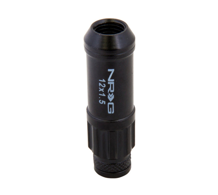NRG 700 Series M12 X 1.5 Steel Lug Nut w/Dust Cap Cover Set 21 Pc w/Locks & Lock Socket - Black.