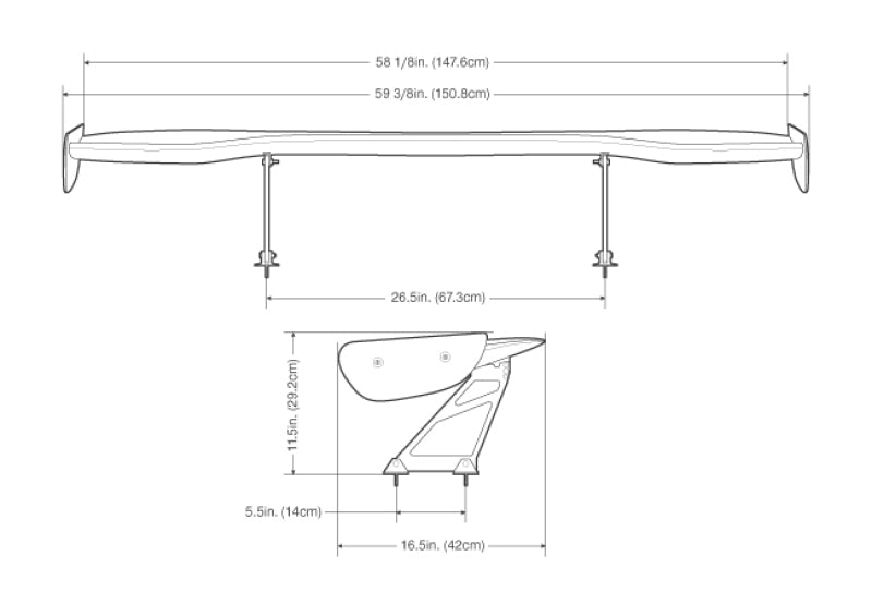 Seibon Universal GT Style Carbon Fiber Rear Spoiler.