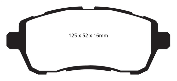 EBC 10+ Ford Fiesta 1.6L (Excl ST) Yellowstuff Front Brake Pads.