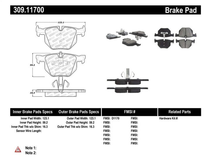 StopTech Performance 06 BMW 330 Series (Exc E90) / 07-09 335 Series Rear Brake Pads.