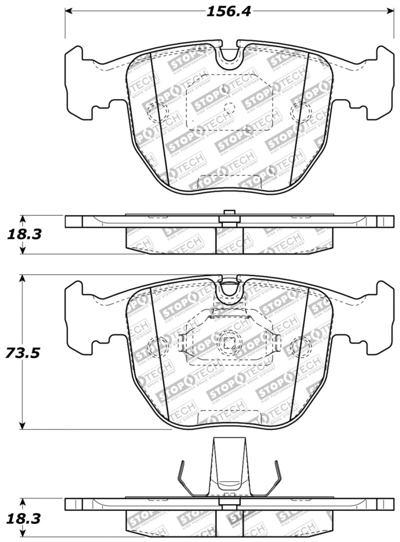 StopTech Performance 00-04 BMW M5 E39 / 00-06 X5 / 03-05 Range Rover HSE Front Brake Pads.