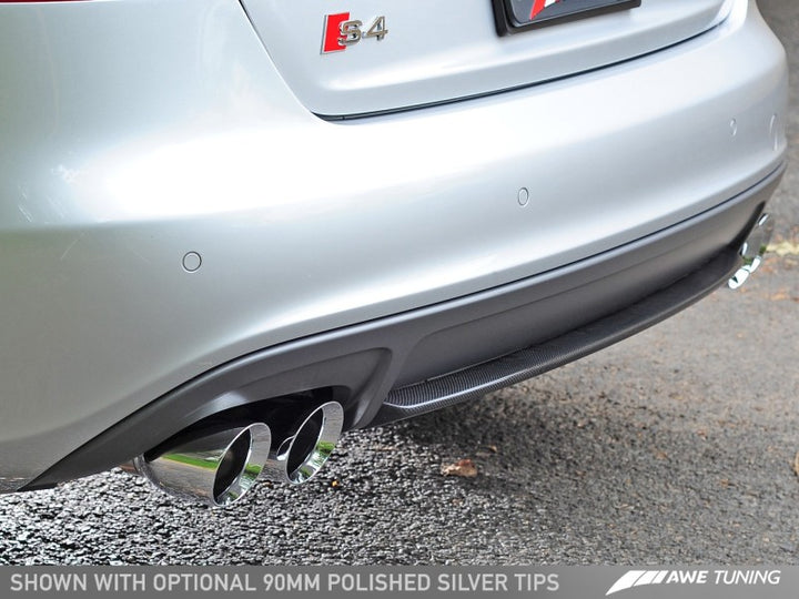 AWE Tuning Audi B8.5 S4 3.0T Track Edition Exhaust - Chrome Silver Tips (102mm).