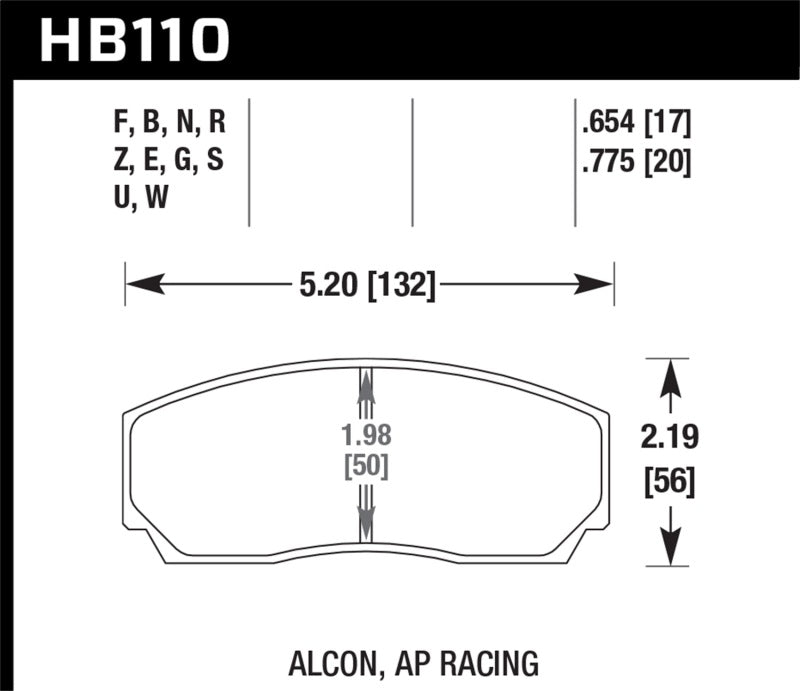 Hawk AP CP3307 / CP5040 / CP5200 Caliper DTC-70 Race Brake Pads.