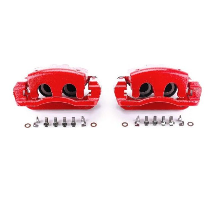 Power Stop 05-07 Ford F-250 Super Duty Rear Red Calipers w/Brackets - Pair.