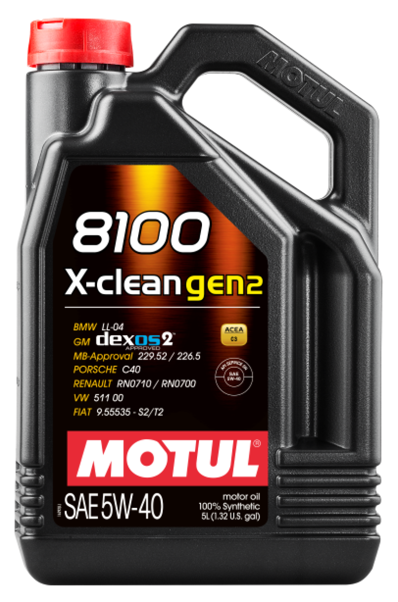 Motul 5L Synthetic Engine Oil 8100 X-CLEAN Gen 2 5W40.