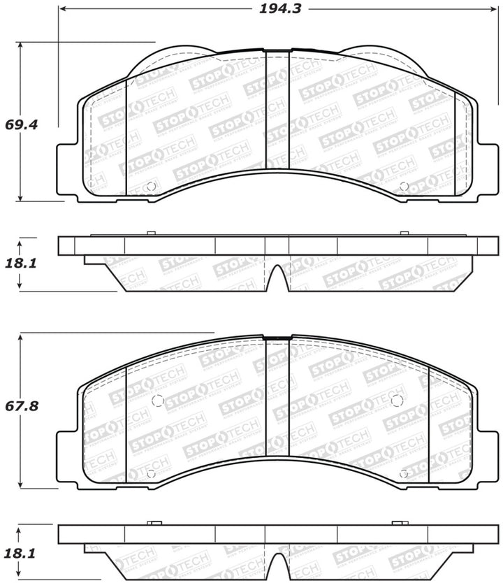 StopTech Performance 10-14 Ford F-150 Front Brake Pads.