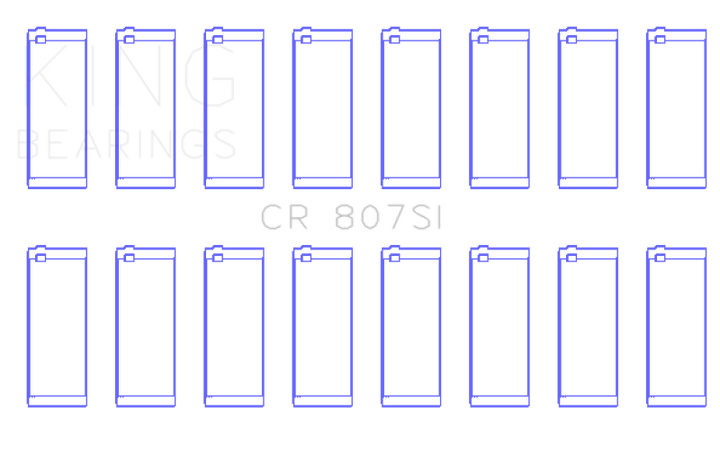 King Chevy LS1 / LS6 / LS3 (Size STD) Silicone Bi-Metal Alum Rod Bearing Set.