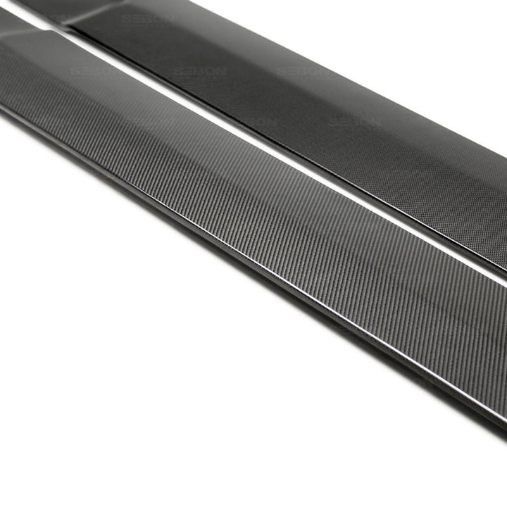 Seibon 17-19 Infiniti Q60 TB-Style Carbon Fiber Side Skirts.