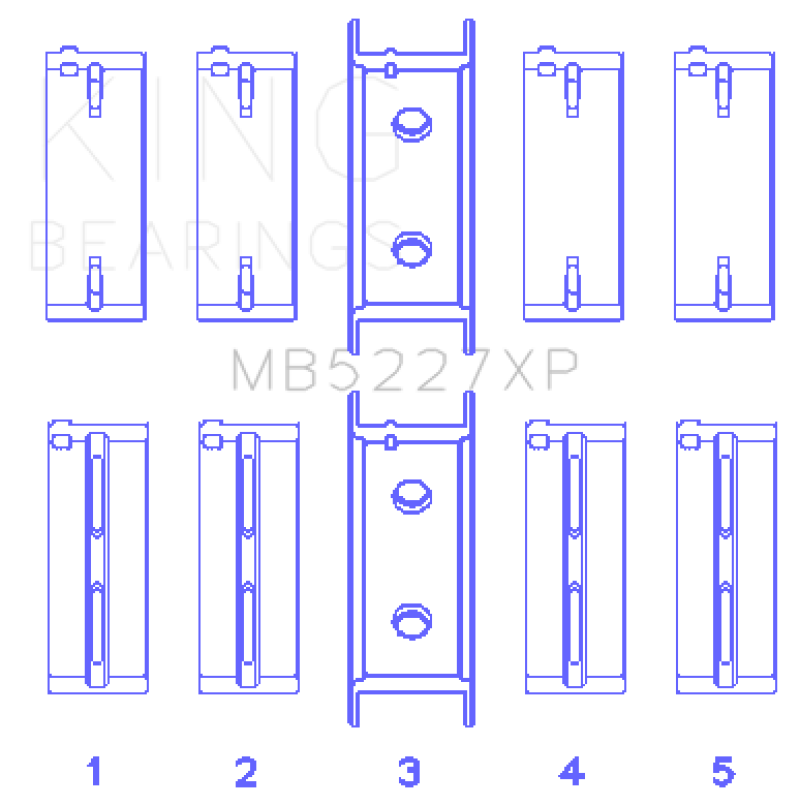 King Mitsubishi 4G63/4G64 6 Bolt 1st Gen DSM (Size 0.25mm) Performance Main Bearing Set.