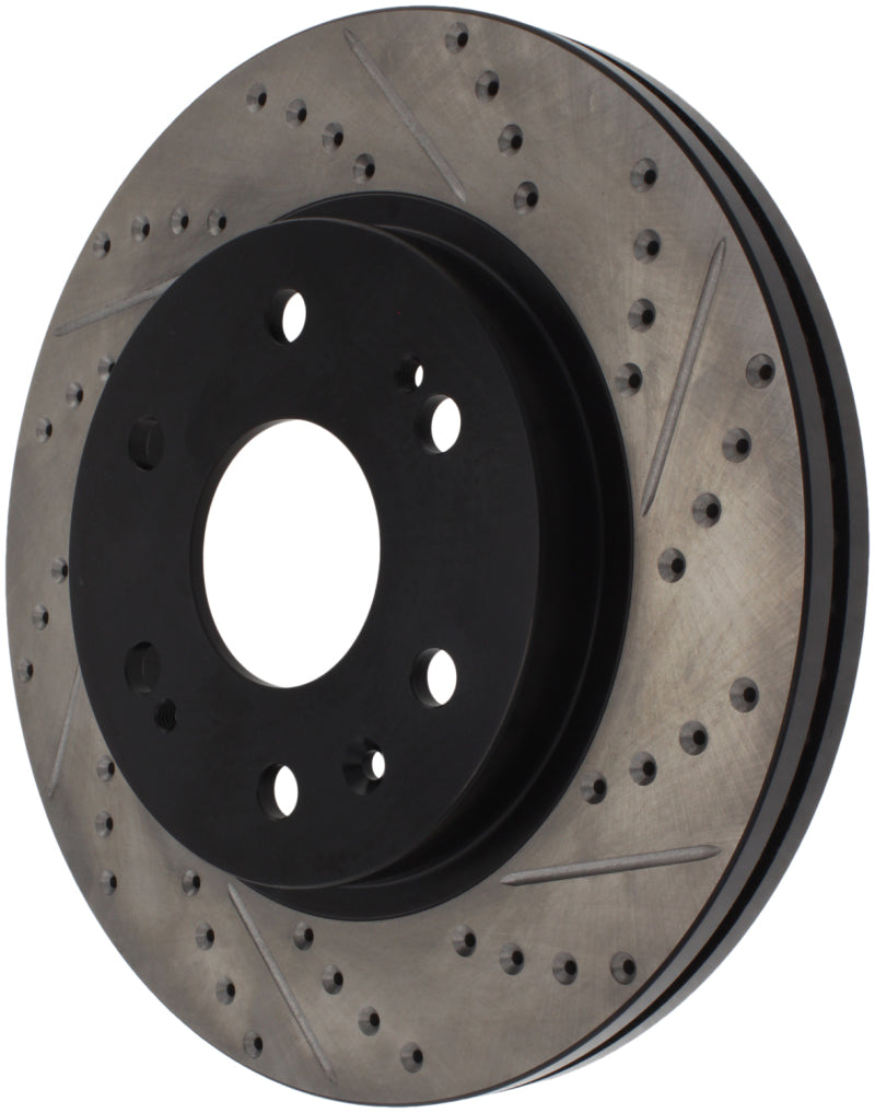 StopTech 05-10 GMC Sierra 1500 (w Rear Drum) / 07-09 GMC Yukon Front Right Slotted & Drilled Rotor.