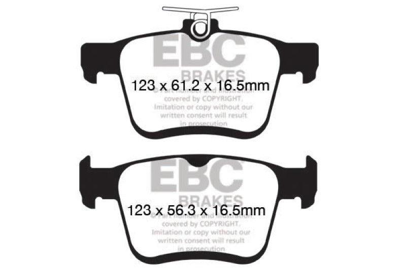 EBC 2014+ Audi A3 1.8 Turbo (w/Electronic Parking Brake) Yellowstuff Rear Brake Pads.