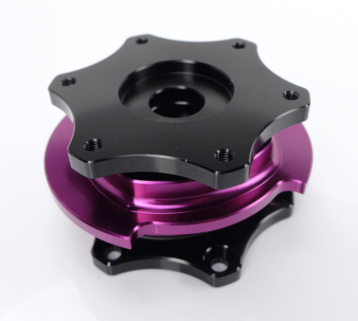 NRG Quick Release SFI SPEC 42.1 - Shiny Black Body / Shiny Purple Ring.