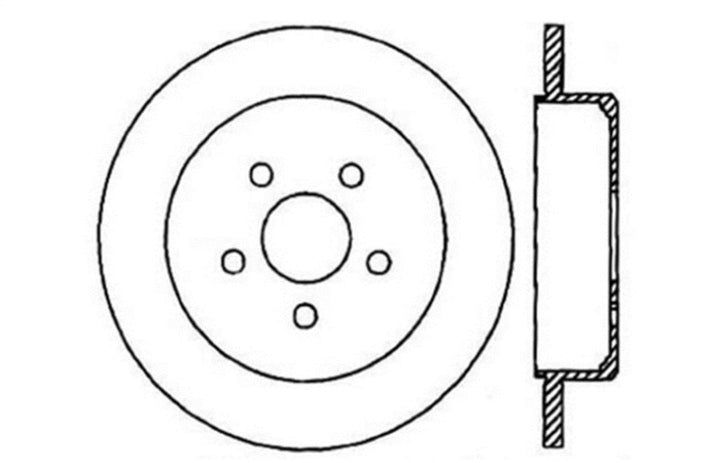 StopTech 03-09 Chrysler PTCruiser Tur / 03-05 Dodge Neon SRT-4 Rear Left Slotted & Drilled Rotor.