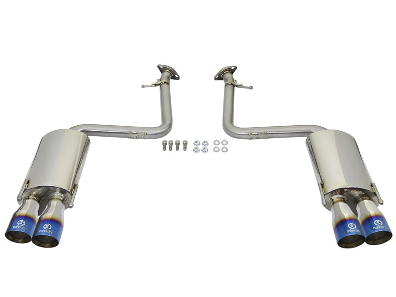 aFe Takeda 16-17 Lexus RC 200T 2.0L (t) 2in. SS Axle-Back Exhaust System w/Polished Blue Tips.