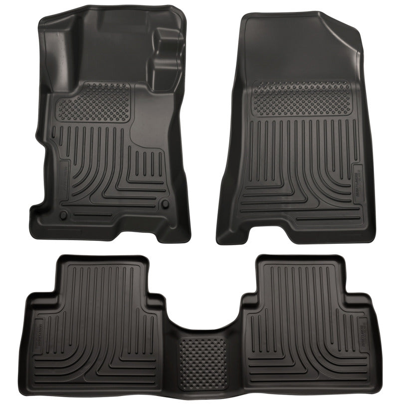 Husky Liners 08-12 Honda Accord (4DR) WeatherBeater Combo Black Floor Liners (One Piece for 2nd Row).