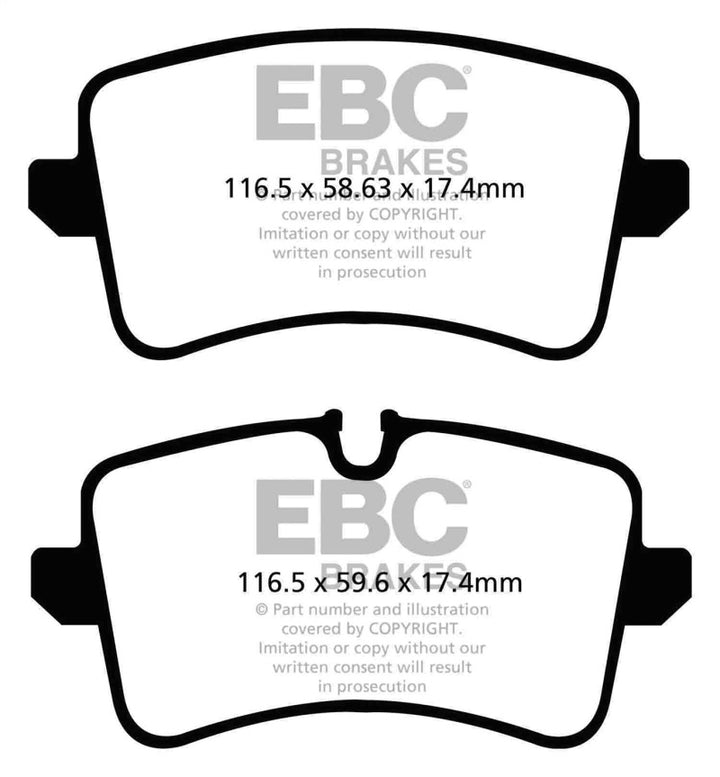 EBC 11 Audi A6 2.0 Turbo Redstuff Rear Brake Pads.