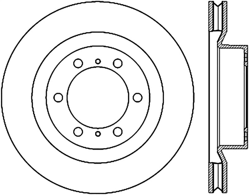 StopTech 10-17 Lexus GX460 / 10-17 Toyota 4Runner Cryo Slotted Front Right Sport Brake Rotor.