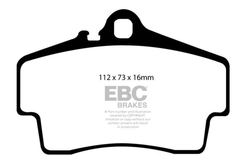 EBC 98-05 Porsche 911 (996) (Cast Iron Rotor only) 3.4 Carrera 2 Redstuff Rear Brake Pads.